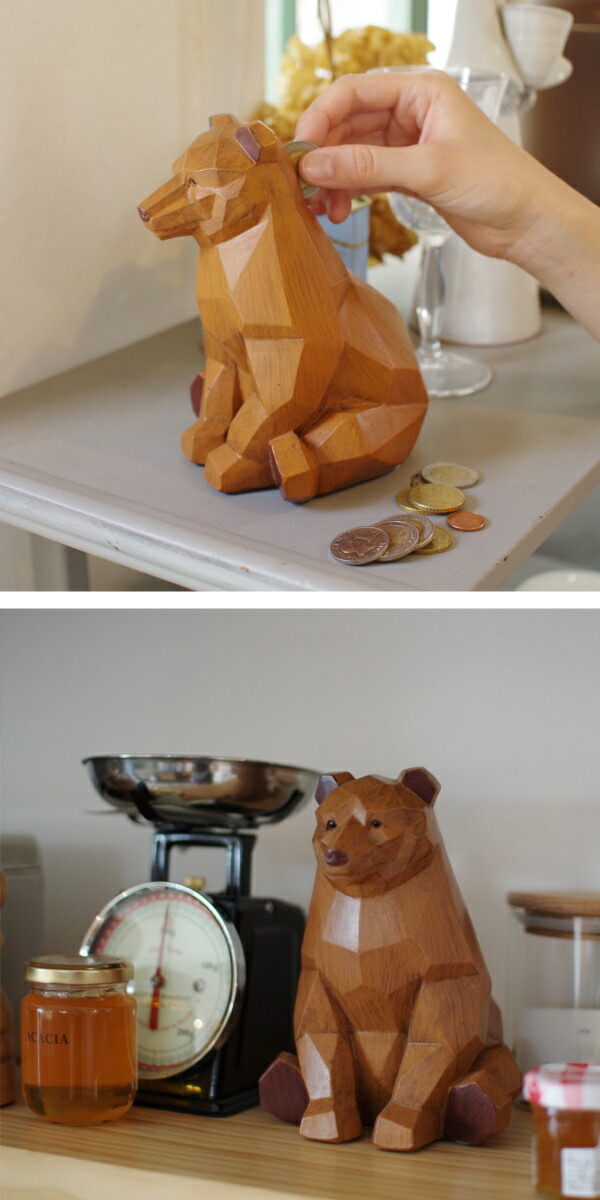 楽天市場】オブジェ スオーラマネーバンク クマ 貯金箱 （ マネー