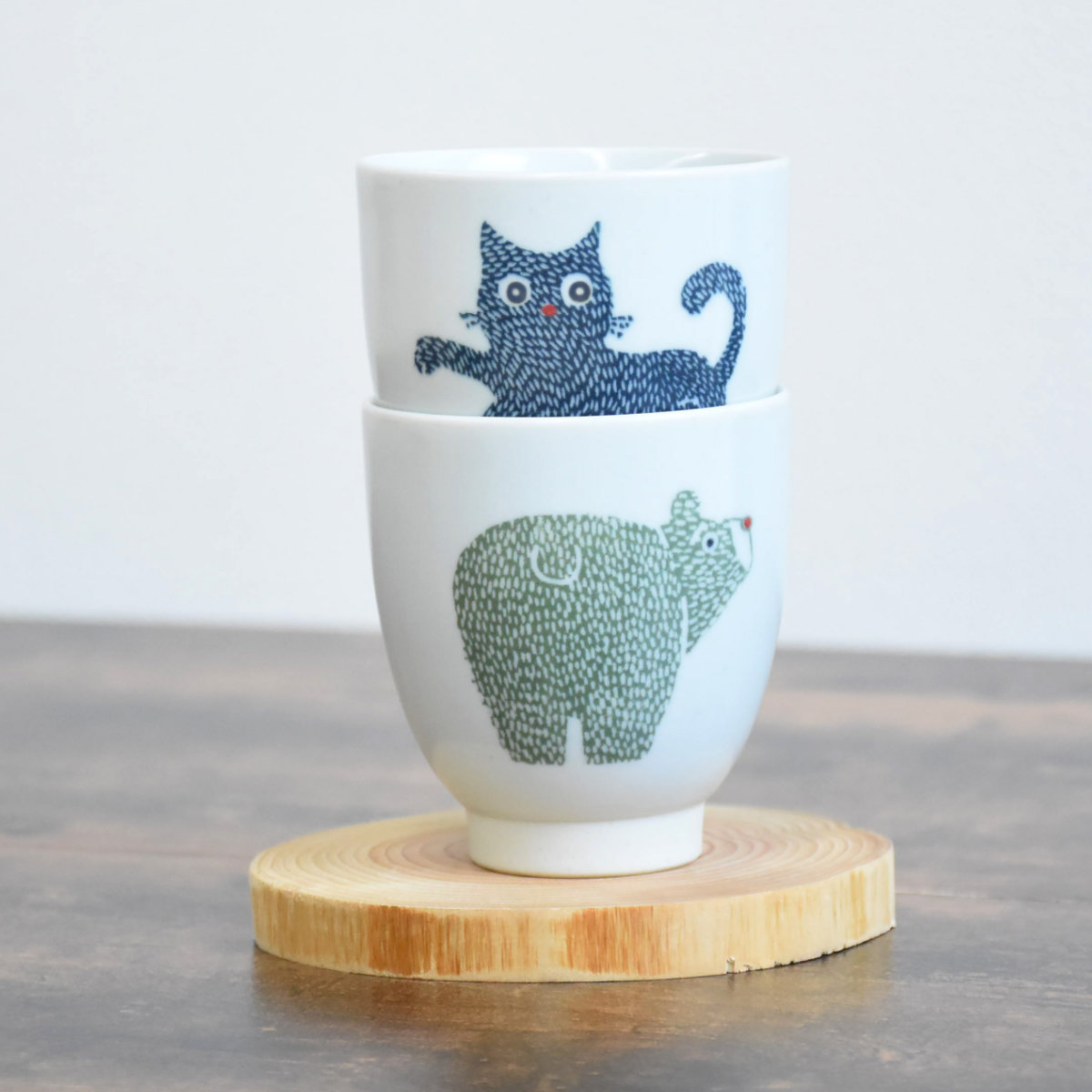 楽天市場】湯呑み Nordic Animals コップ （ 200ml 陶磁器 波佐見焼