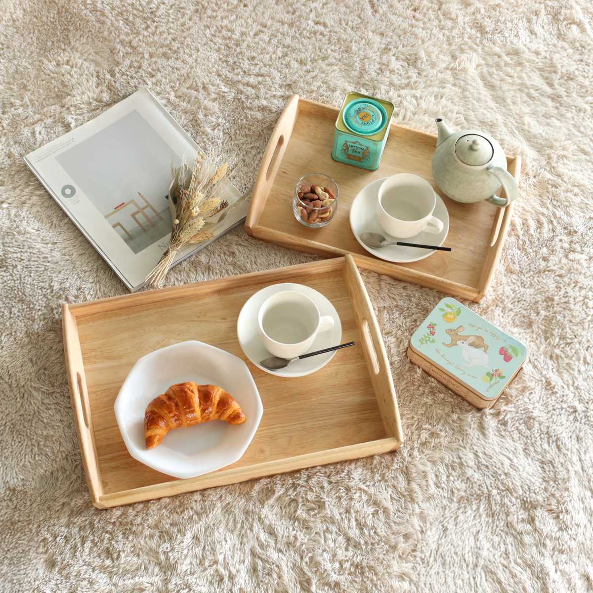 楽天市場】お盆 トレー 角型 木製 38cm 44cm （ 木製トレー トレイ