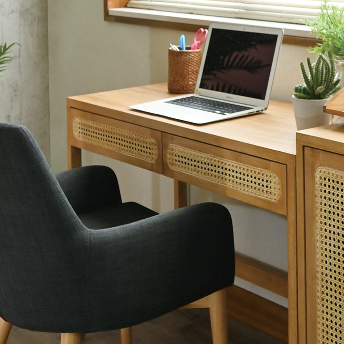 楽天市場】コンソールデスク ラタン チーク無垢材 KAGOME 100cm幅