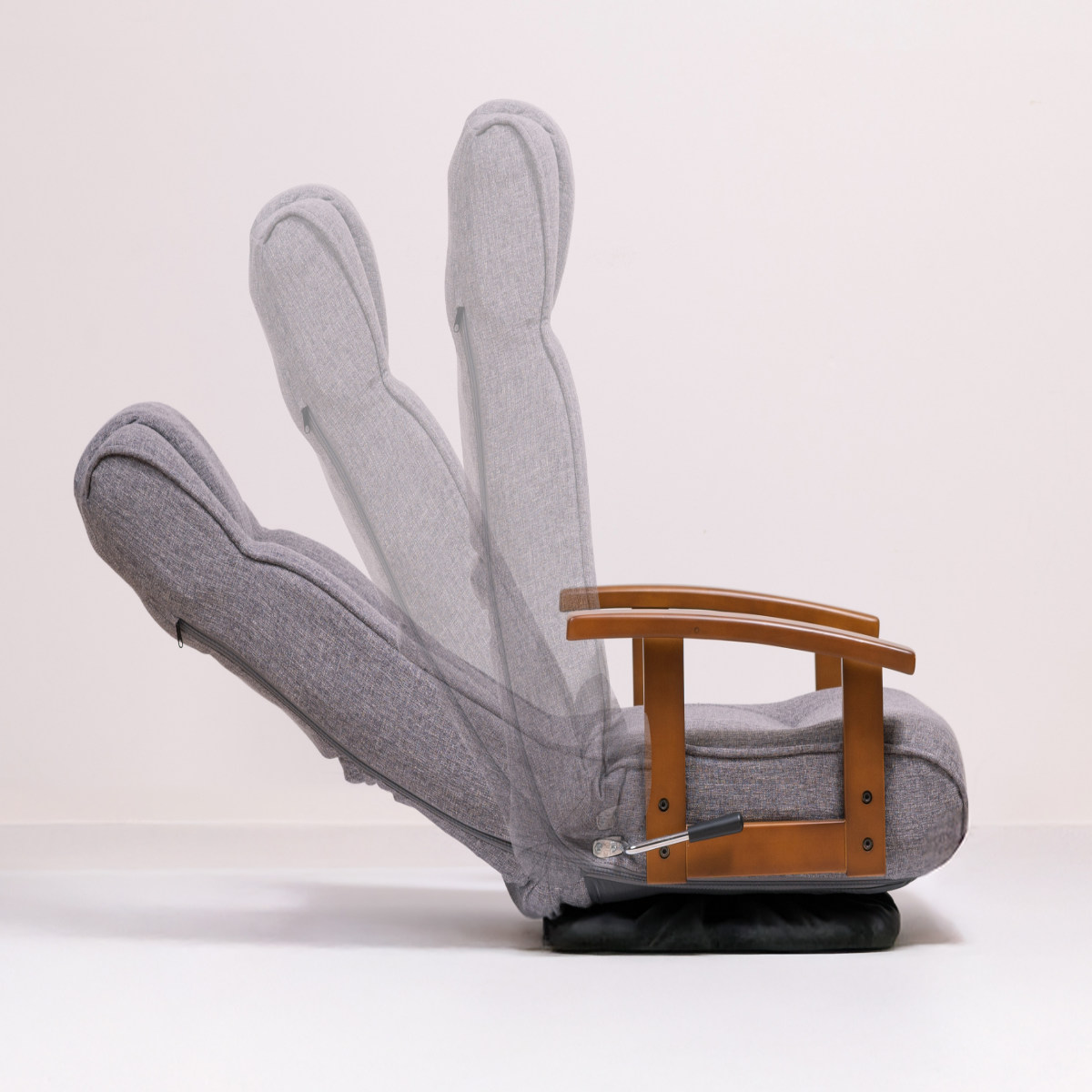 楽天市場】座椅子 回転式 座面高23cm 14段階リクライニング ハイバック