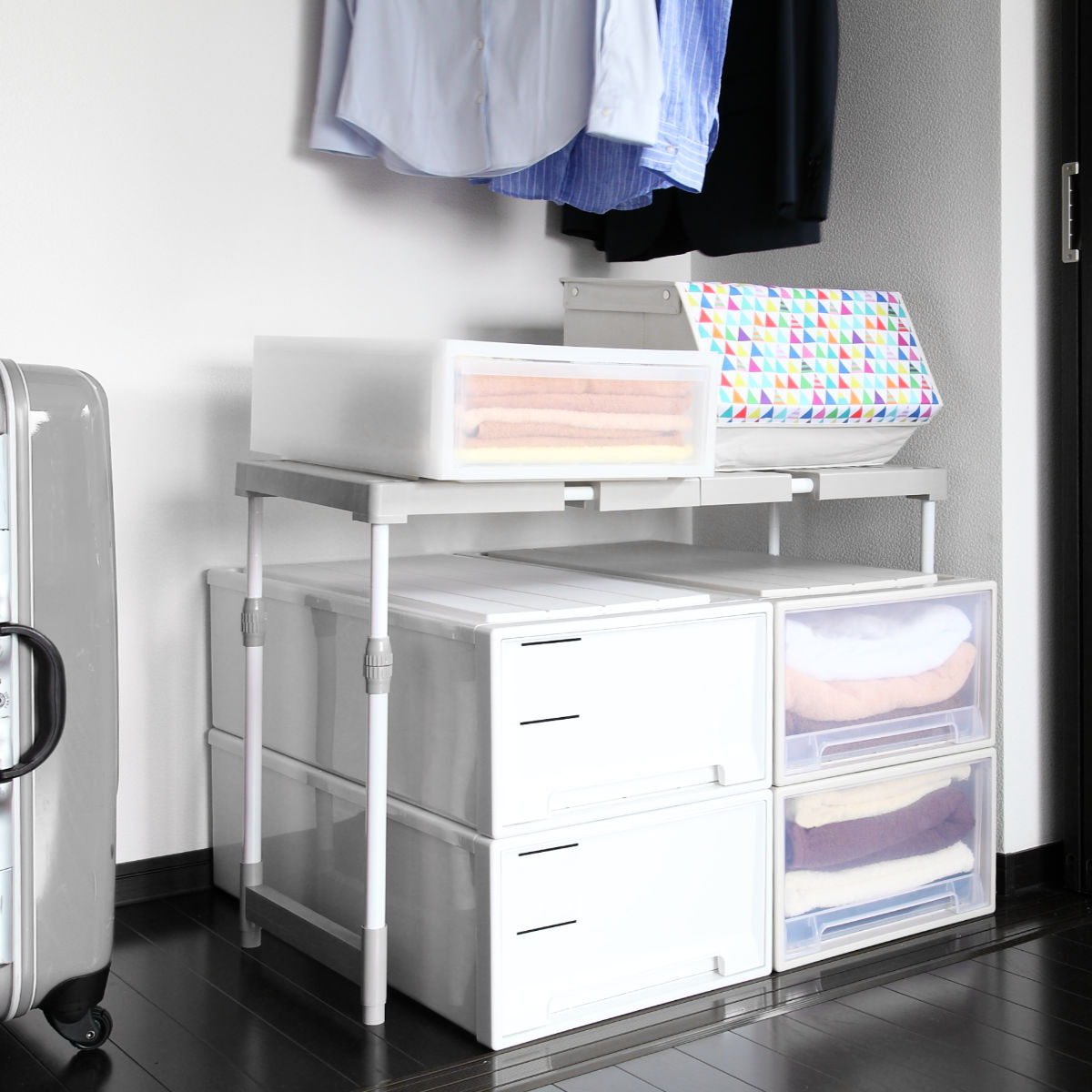 楽天市場】押入れ 整理棚 幅76〜93×奥行37×高さ48〜80cm フリーラック