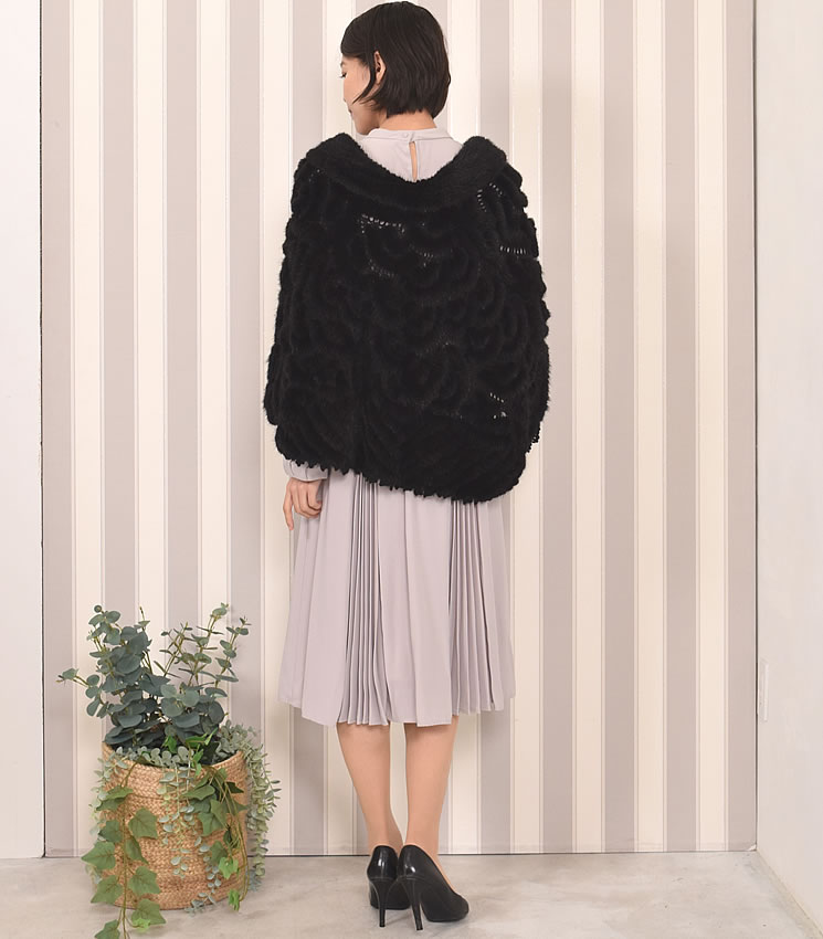 楽天市場】ミンク 編みこみ ファー ケープ 毛皮 ファー ミンクファー