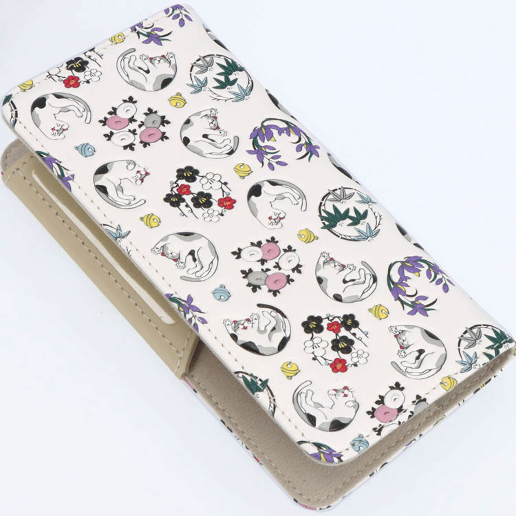 浅草文庫 ラージサイズ スマホケース 猫 スマートフォン ケース