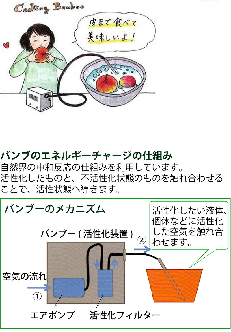 空気活性機 クッキングバンブープラス Bamboo 酸素エネルギーチャージ