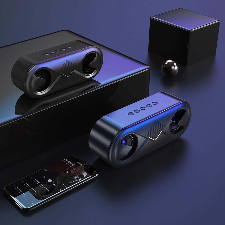 楽天市場】bluetooth5.0 スピーカー ワイヤレススピーカー マイク搭載