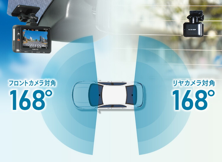 楽天市場】ドライブレコーダー 前後2カメラ コムテック ZDR045+HDROP