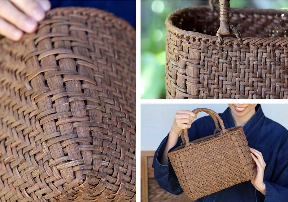 楽天市場】【国産】山ぶどう丸編み手提げ籠バッグ : 虎斑竹専門店 竹虎