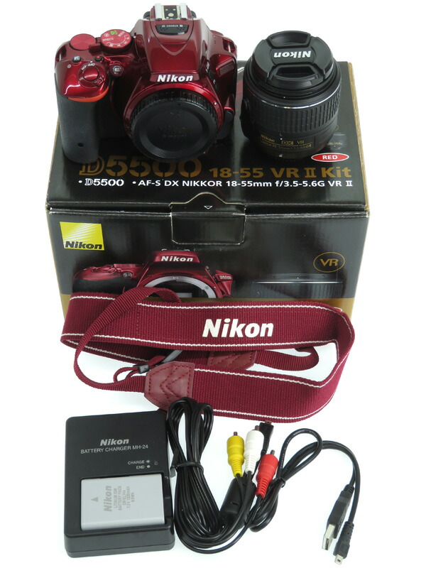 Nikon】ニコン『D5500 18-55 VR II レンズキット』レッド 2416万画素