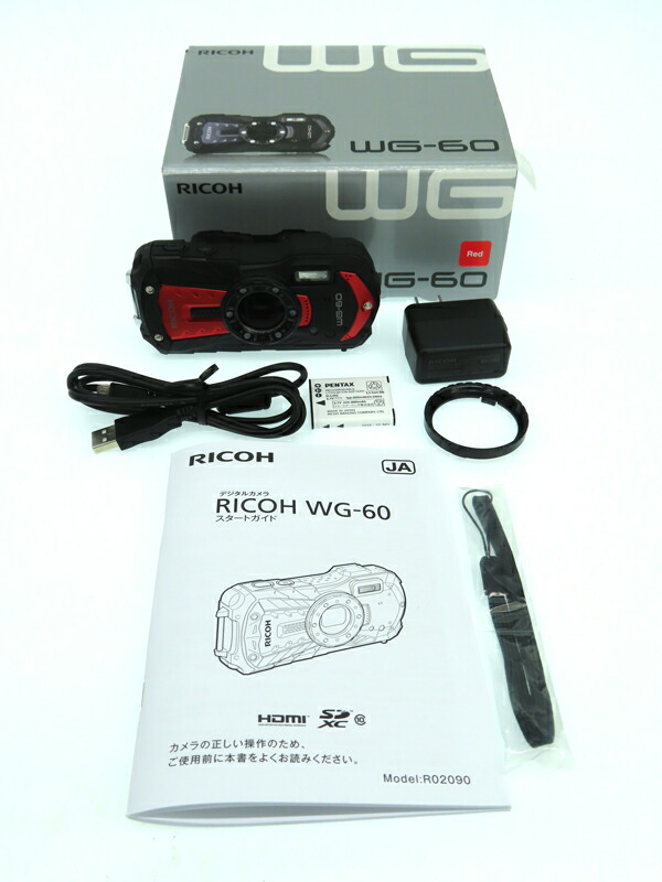 RICOH】リコー『WG-60 レッド』R02090 1600万画素 光学5倍 フルHD動画