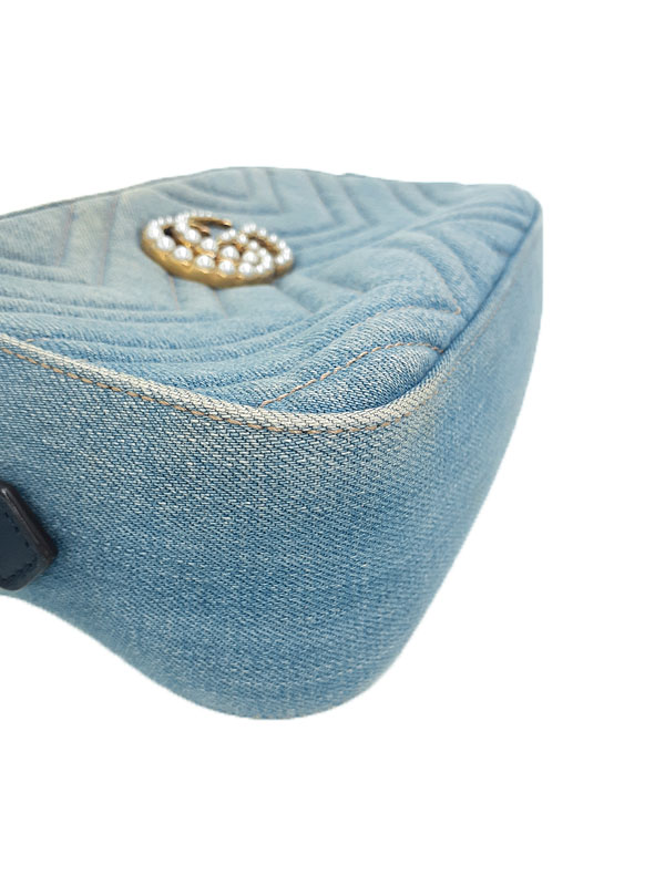 GUCCI】グッチ『GGマーモント デニム スモール ショルダーバッグ