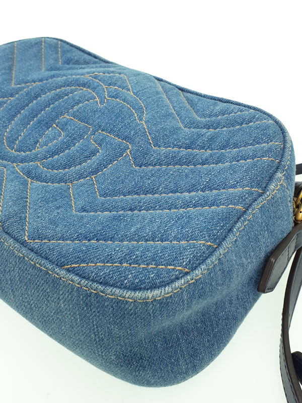 GUCCI】グッチ『GGマーモント デニム スモール ショルダーバッグ