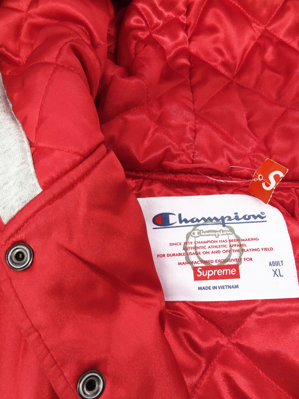 Supreme】【Hooded Satin Varsity Jacket】【チャンピオン