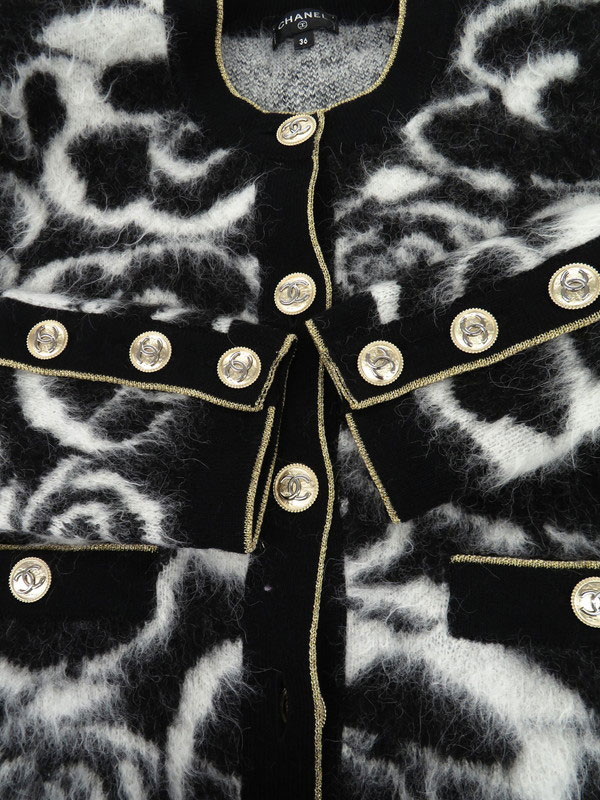 CHANEL】シャネル『カメリア ニット カーディガン スカート 上下セット