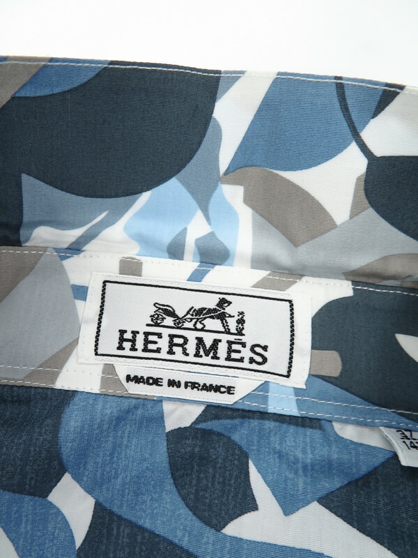 HERMES】エルメス『馬柄 長袖シャツ size37 14 1/2』メンズ 1週間保証