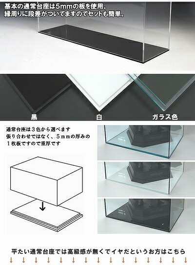 楽天市場】アクリルケース W200mm H200mm D200mm 板厚3mm 【台座あり