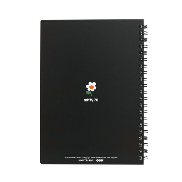 ミッフィー miffy 70th ナインチェ A5リングノート ブラック 文具 日本製