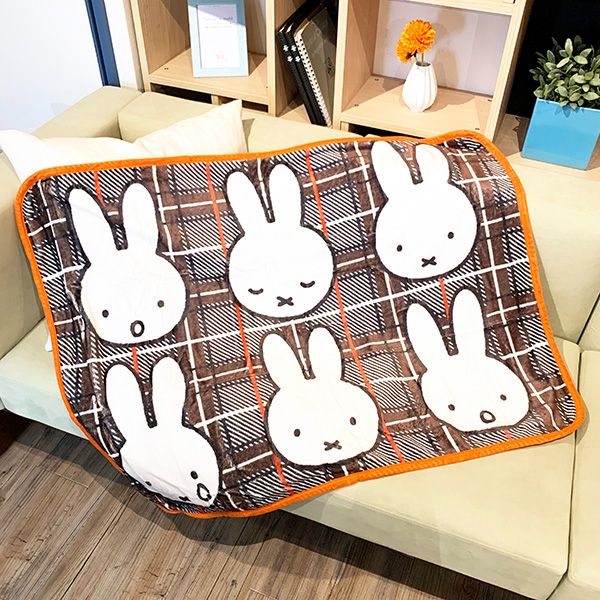 ミッフィー ひざ掛け ブラウンチェック ブランケット ウィンター