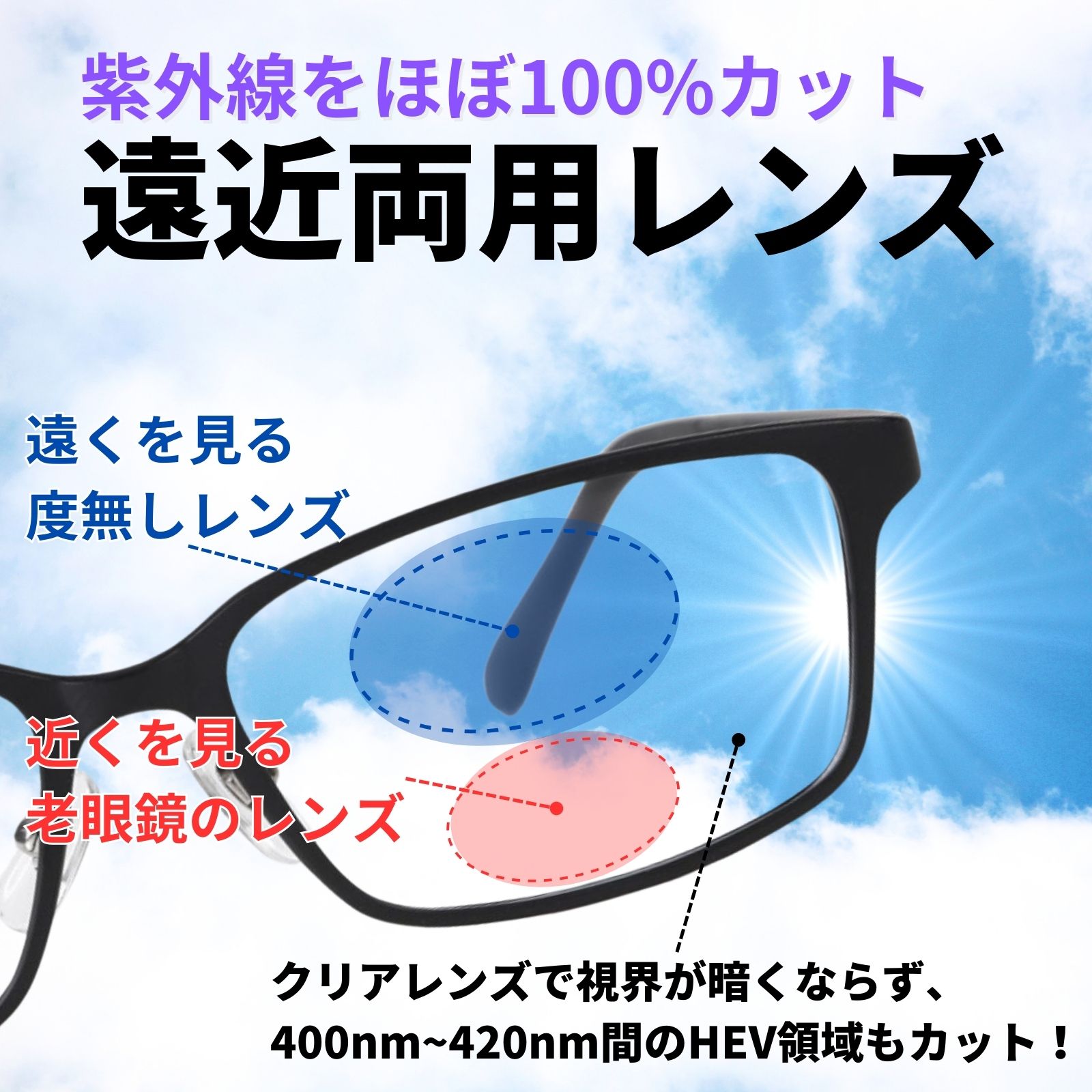 楽天市場】遠近両用老眼鏡 老眼鏡 遠近両用 遠近 メンズ 累進多焦点