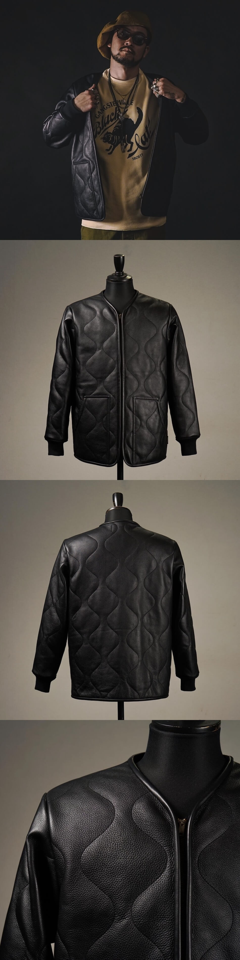 楽天市場】残りMサイズのみ ギャングスタービル レザー キルティング