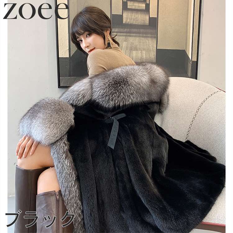 楽天市場】ミンクファーコート 9分袖 シルバーフォックスファー