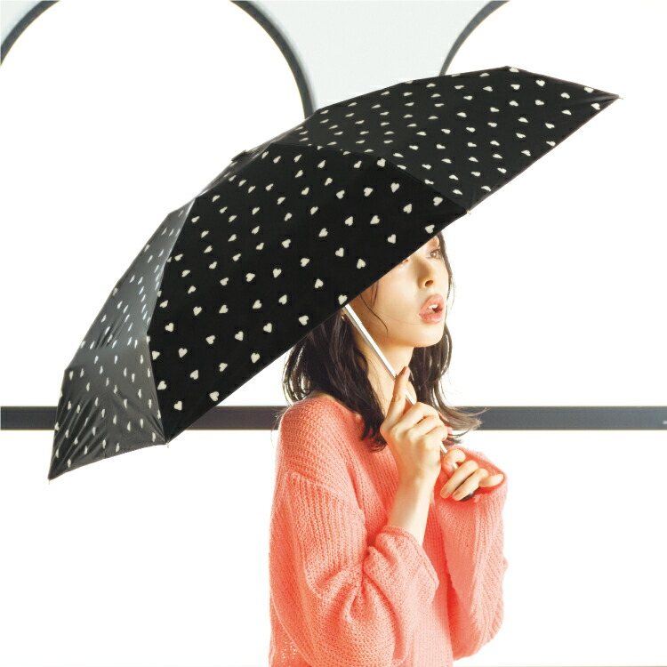 遮光ジャギーハート ミニ Wpc. ギフト対象 日傘 折りたたみ 晴雨兼用