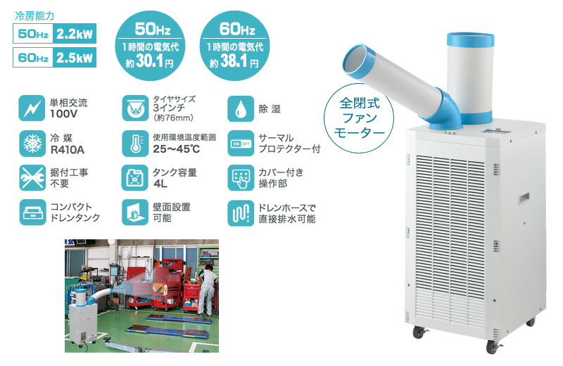 ユアサプライムス.com｜ナカトミ スポットクーラー 単相100V SAC-2500