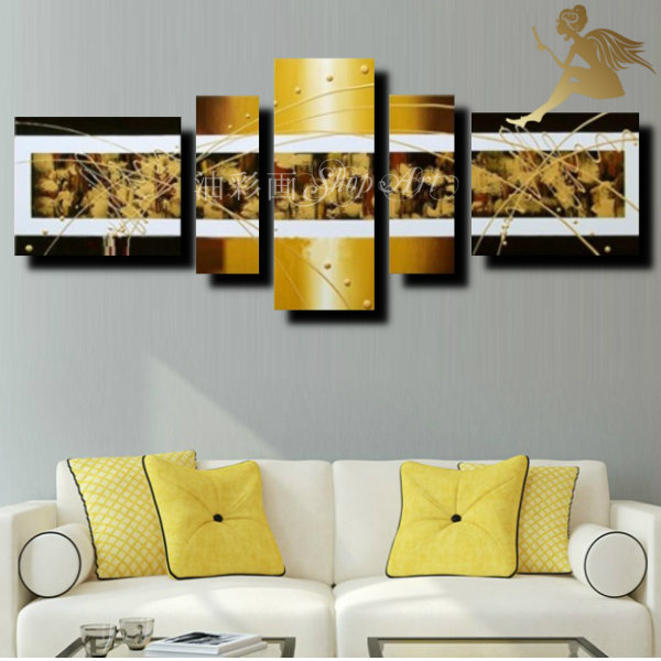 楽天市場】インテリア アートパネル 油絵 抽象画 モダン/5パネルSET