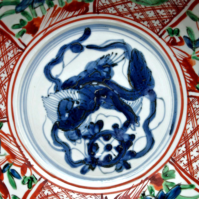 楽天市場】九谷焼：呉須赤絵玉取獅子文鉢・正木春蔵《大鉢・25.5cm