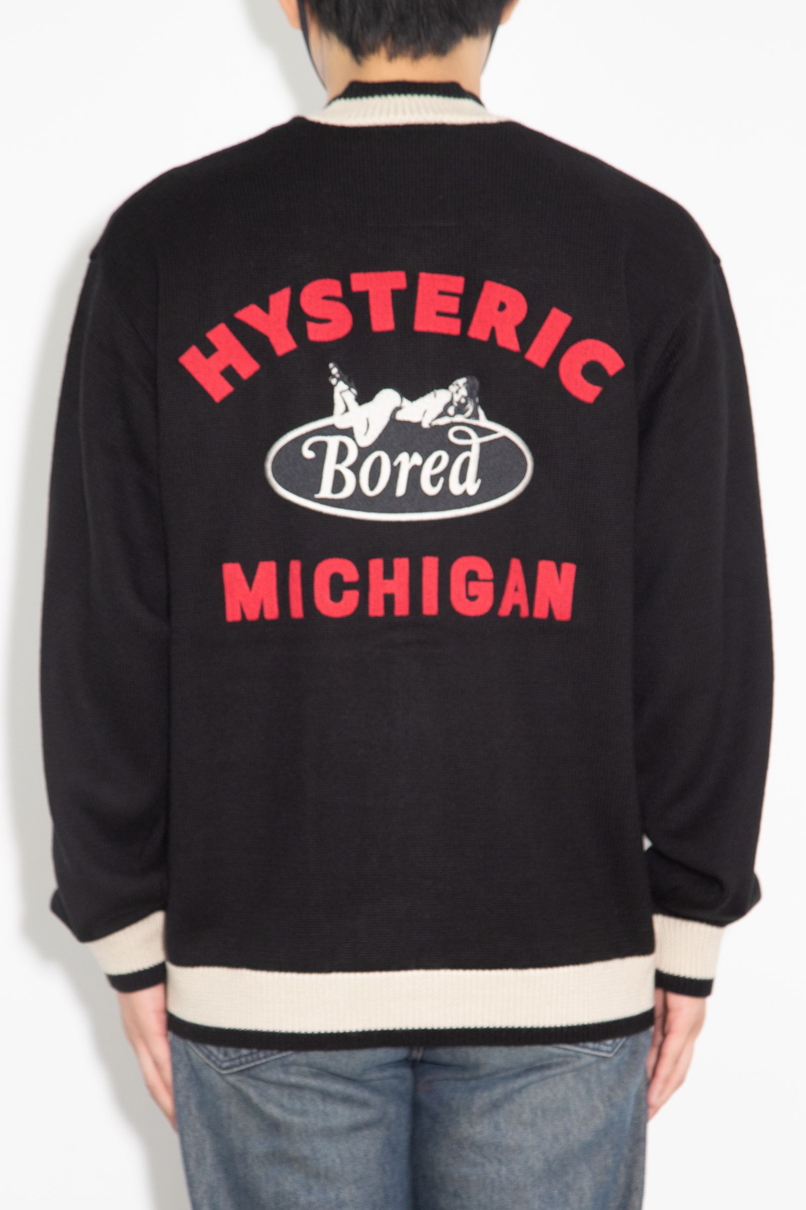 HYSTERIC GLAMOUR - BORED MICHIGAN刺繍 ジャンパー / ブラック | Tempt