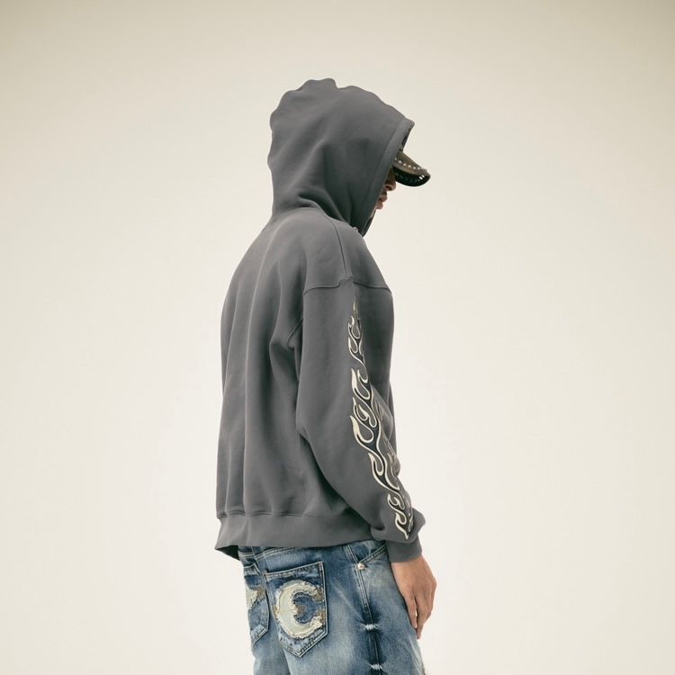 Thug Club - 【残り一点】Leather Flame Hoodie | ACRMTSM ONLINE STORE