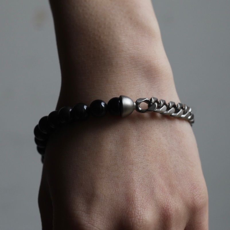 SOSHIOTSUKI - 【残りわずか】Half Juzu Bracelet(BLACK×SILVER