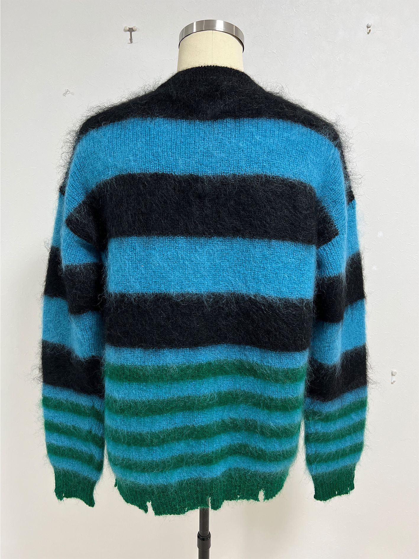 KIDILL - モヘア ボーダーニット - MOHAIR BORDER KNIT - BLACK × SKY