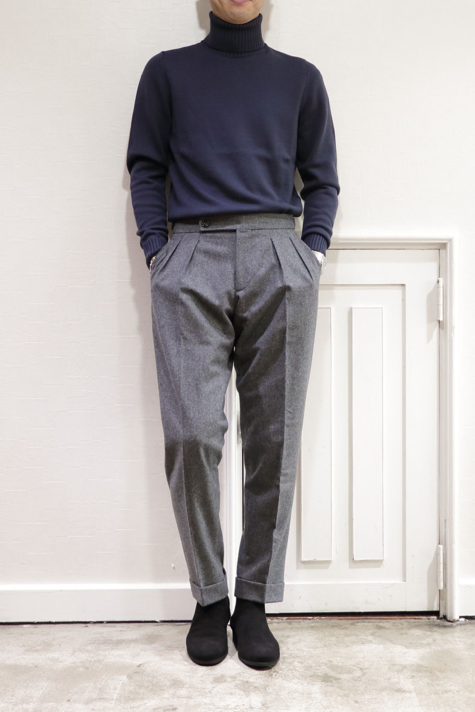 Drumohr - 8ゲージ ミドルゲージ タートルネック ニット セーター