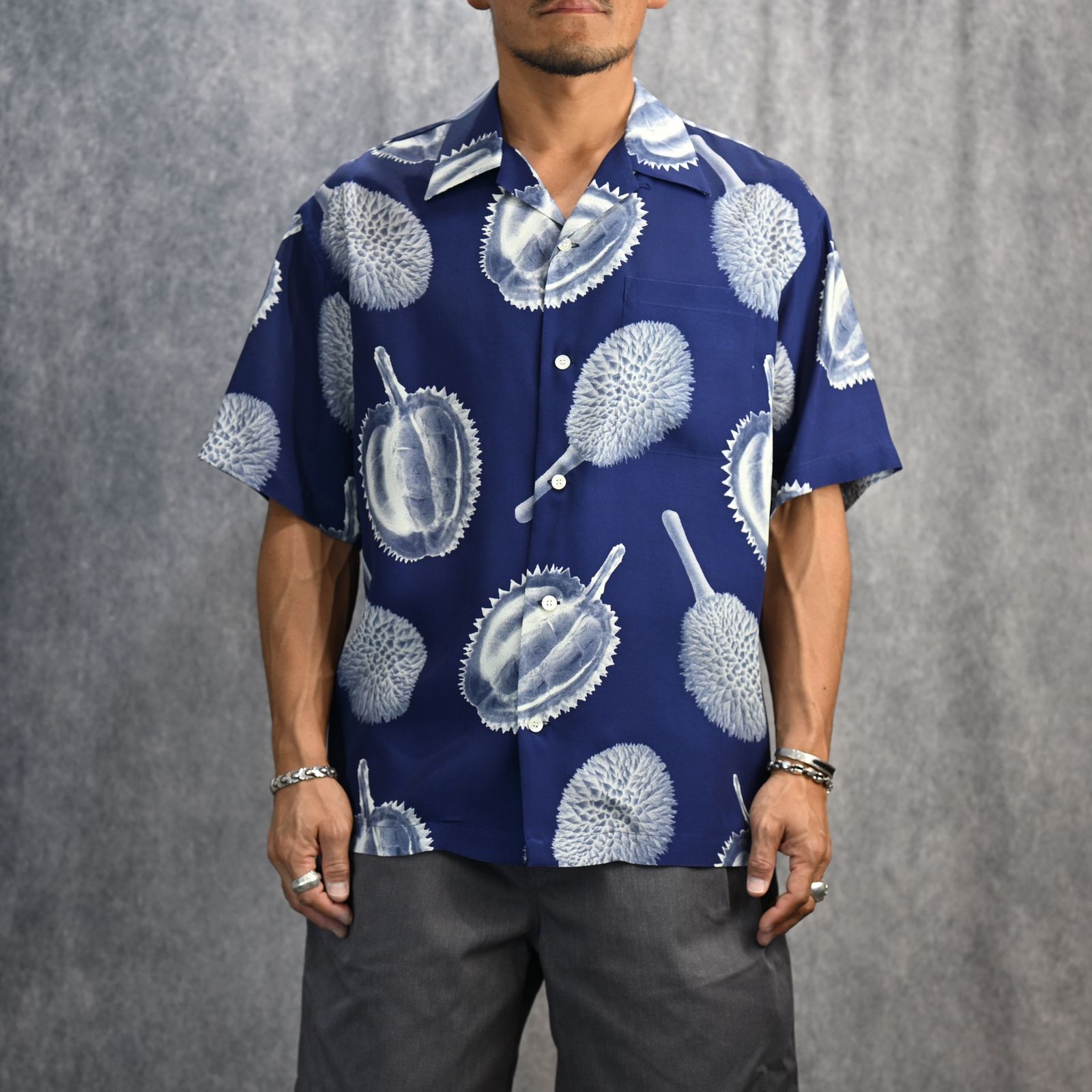 N.HOOLYWOOD - HALF SLEEVE BIG SHIRT （NAVY） / 半袖シャツ