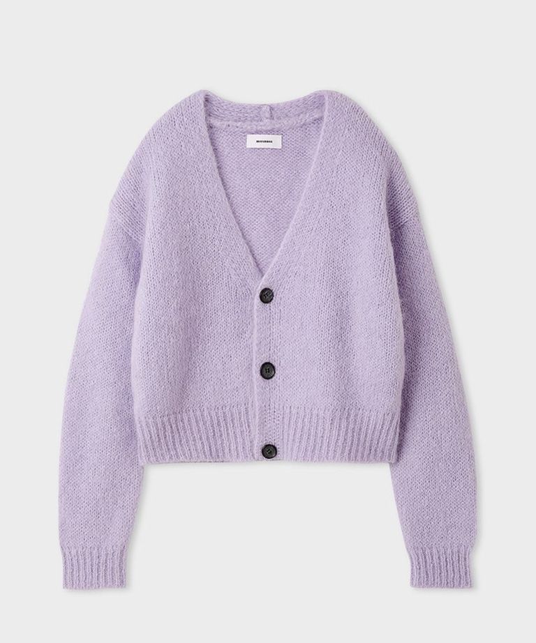 MIESROHE - ホリデーシャギーニットカーデ(ラベンダー) モヘア