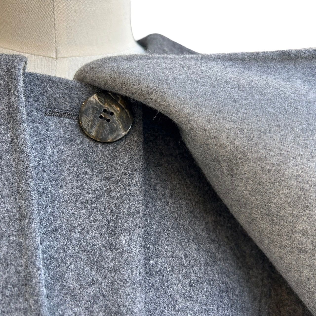 ENFOLD - CAPE A-LINE COAT / ウールコート / レディース / グレー