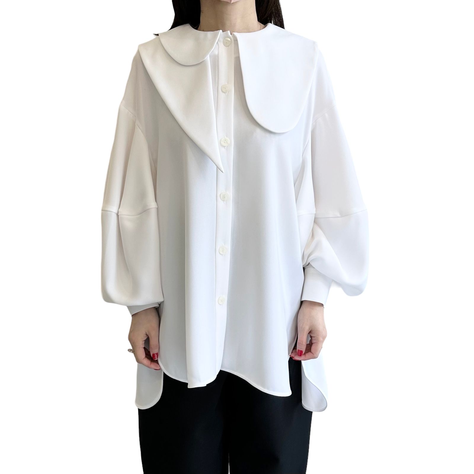 ENFOLD - ASYMMETRY-COLLAR BLOUSE / ブラウス / ホワイト / 2024SS