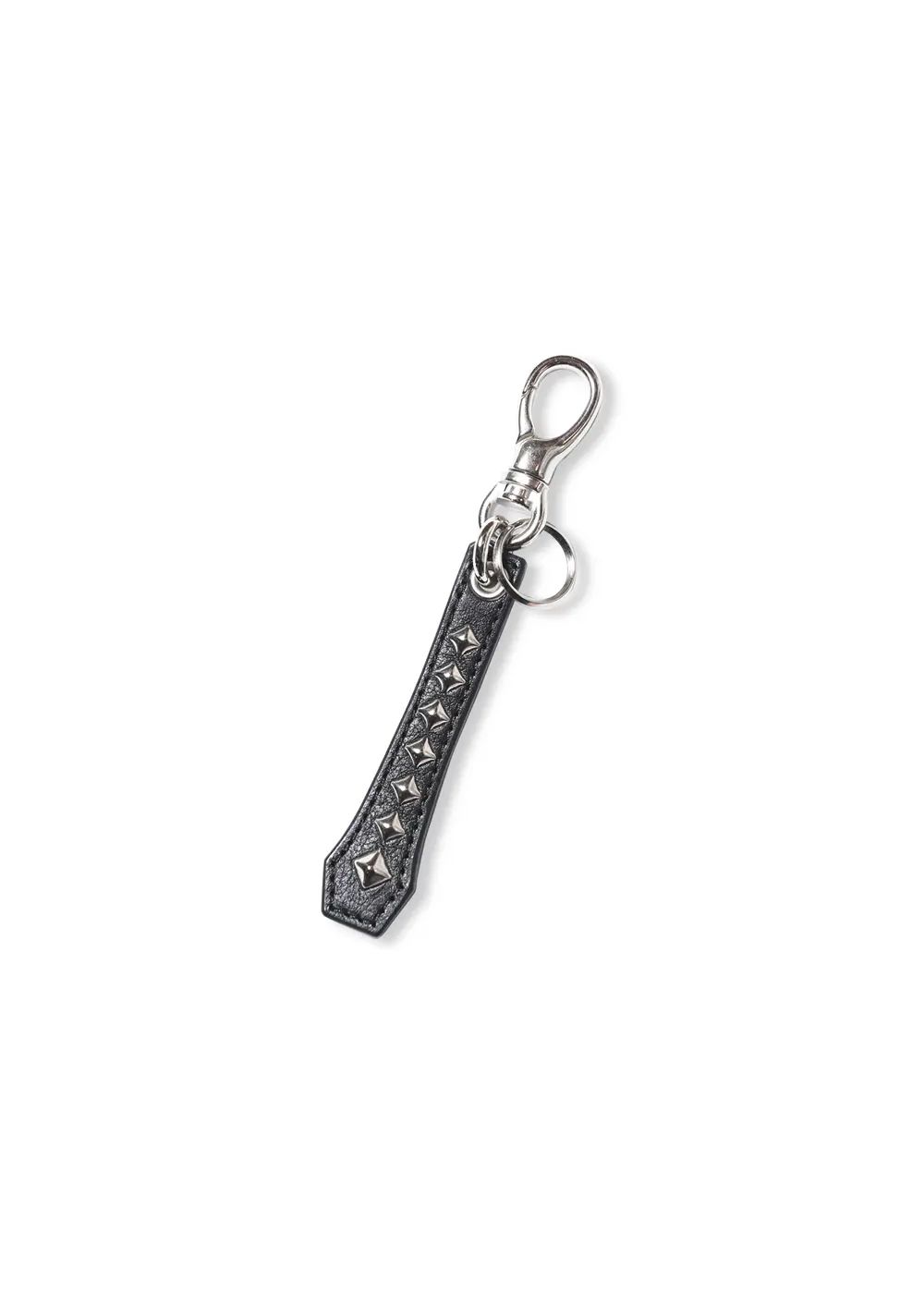 CALEE - 【ラスト1点】SILVER STAR CONCHO LEATHER KEY RING (BLACK