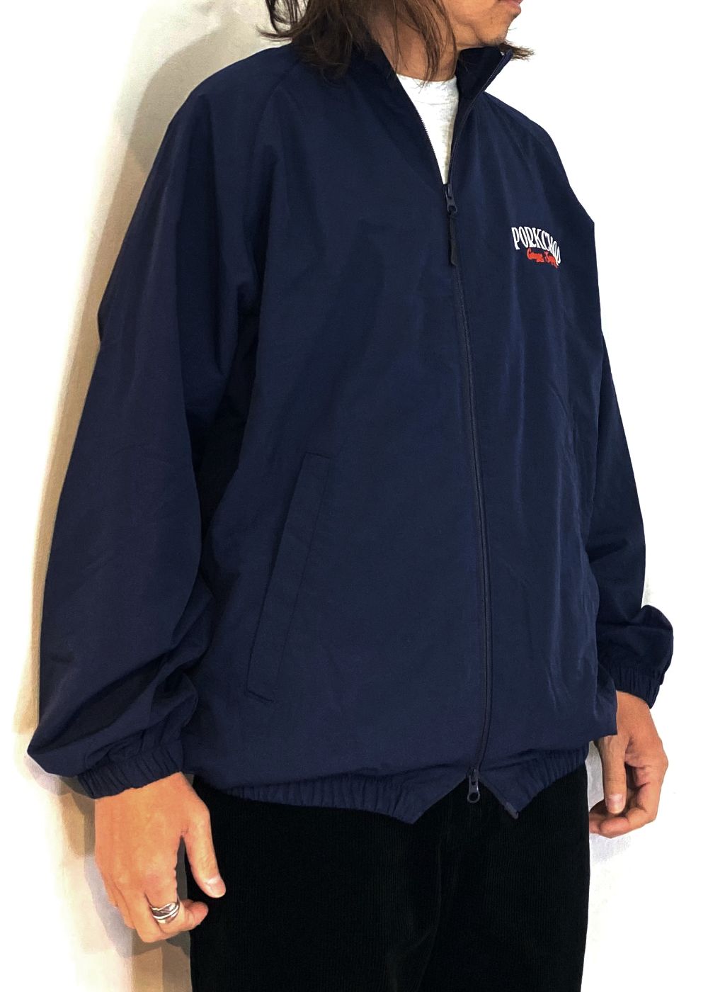 PORKCHOP GARAGE SUPPLY - PORK BACK NYLON JKT (NAVY) / ポークバック
