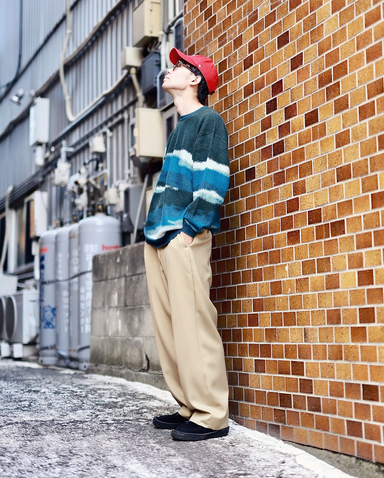 Graphpaper 23AW Jacquard Crew Neck Knit