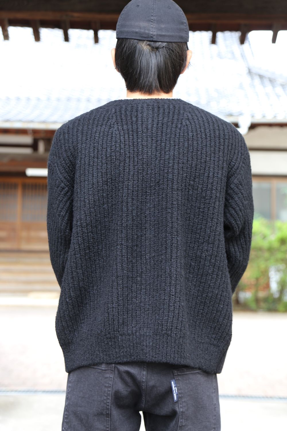 YOKE 20aw 3G BACK ZIP RIB CREW NECK