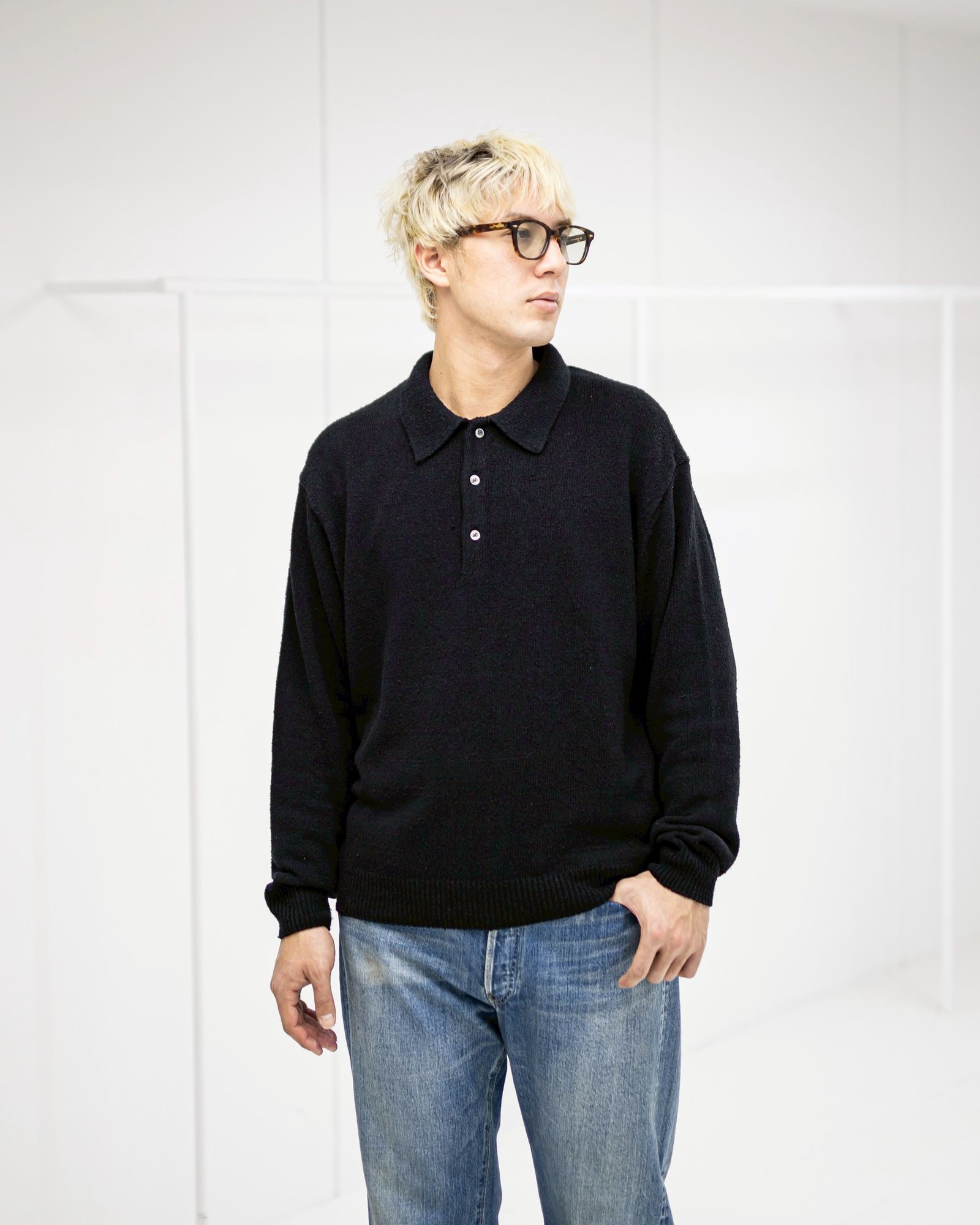 A.PRESSE - アプレッセ 2026 STYLE1 Washed Silk Nep Polo Shirt(26SAP