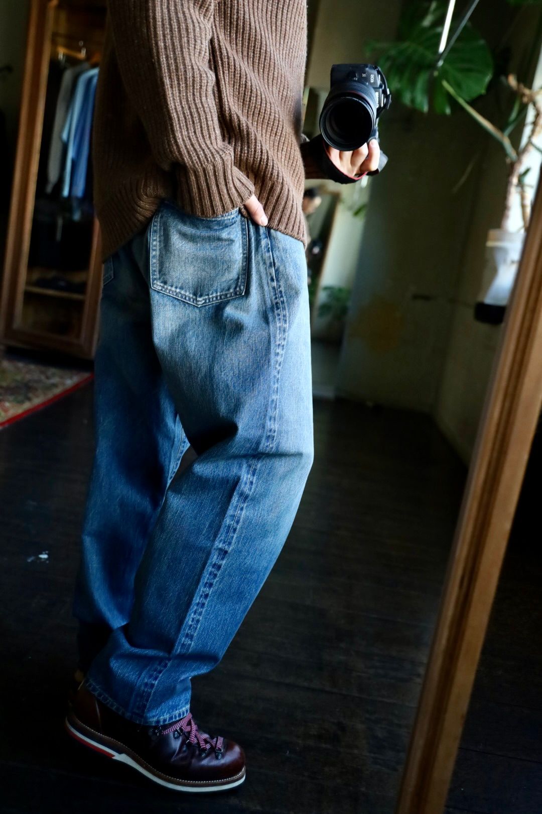 A.PRESSE - アプレッセNo.22 Washed Wide Denim Pants(AP-4003)INDIGO