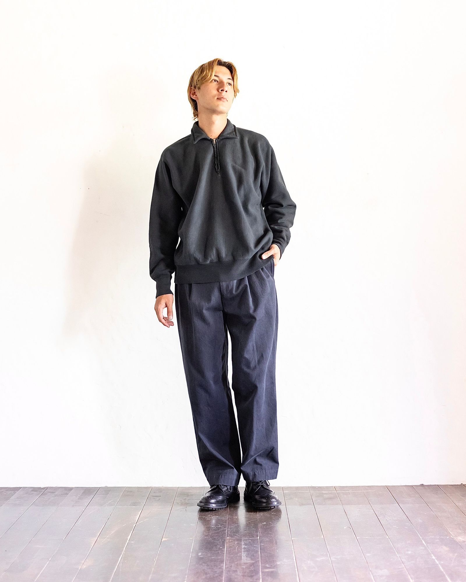 A.PRESSE Vintage Half Zip Sweat shirt(BLACK)スタイル 8月24日(土