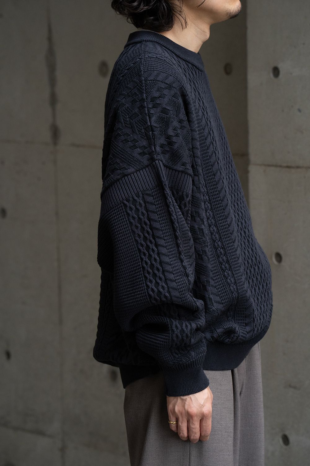 YASHIKI - 【ラスト1点】【25AW】Fubuki Knit(DARK NAVY) | Salty