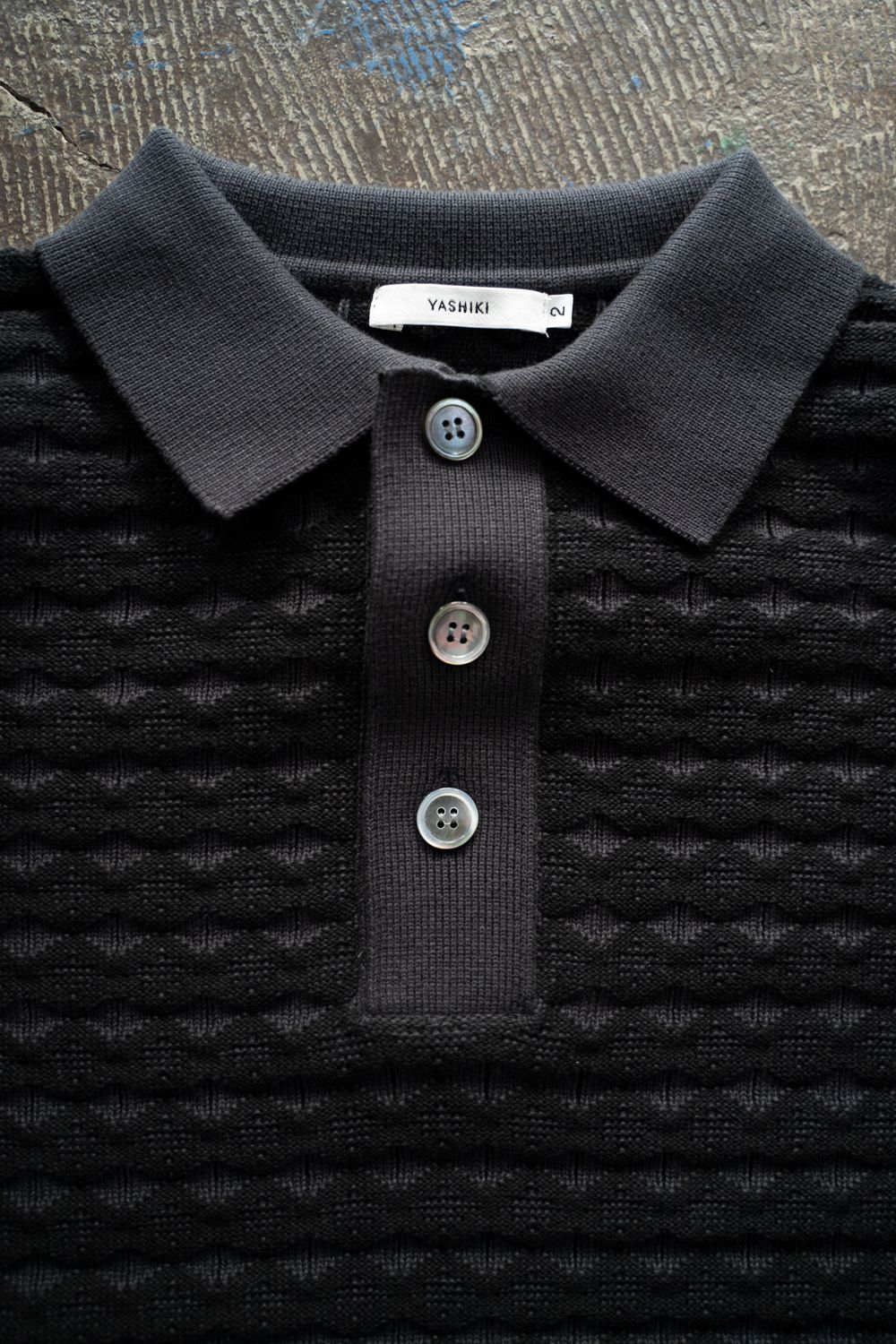 YASHIKI - 【ラスト1点】【25AW】Rikka Knit Polo(DARK NAVY) | Salty