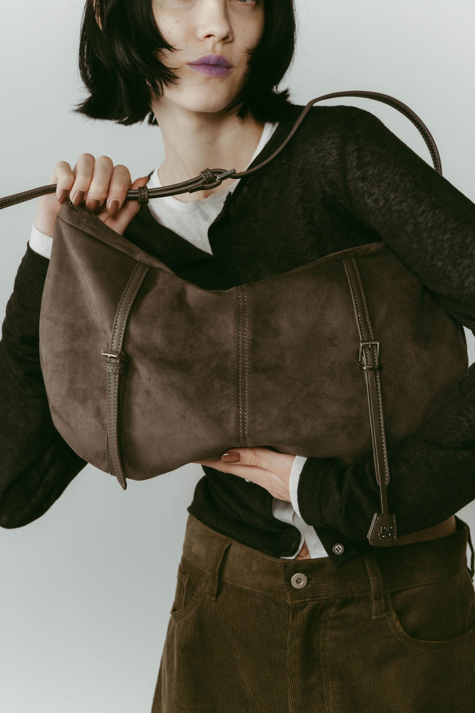 Knuth Marf - suede moon bag / スエード ムーンバッグ (グレー) | Sir