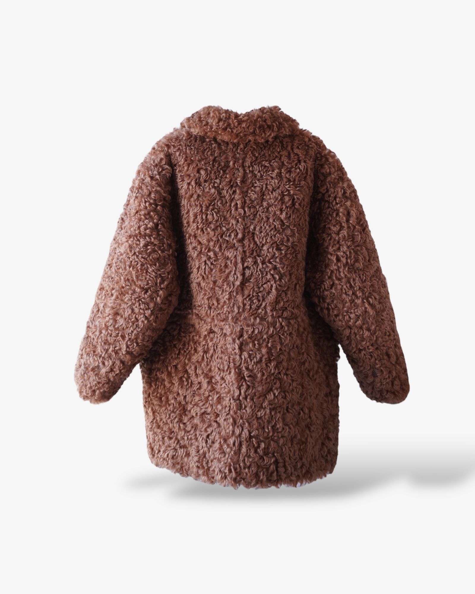 THINK FUR - Vintage Like Fake Mouton Reversible Coat (テラコッタ