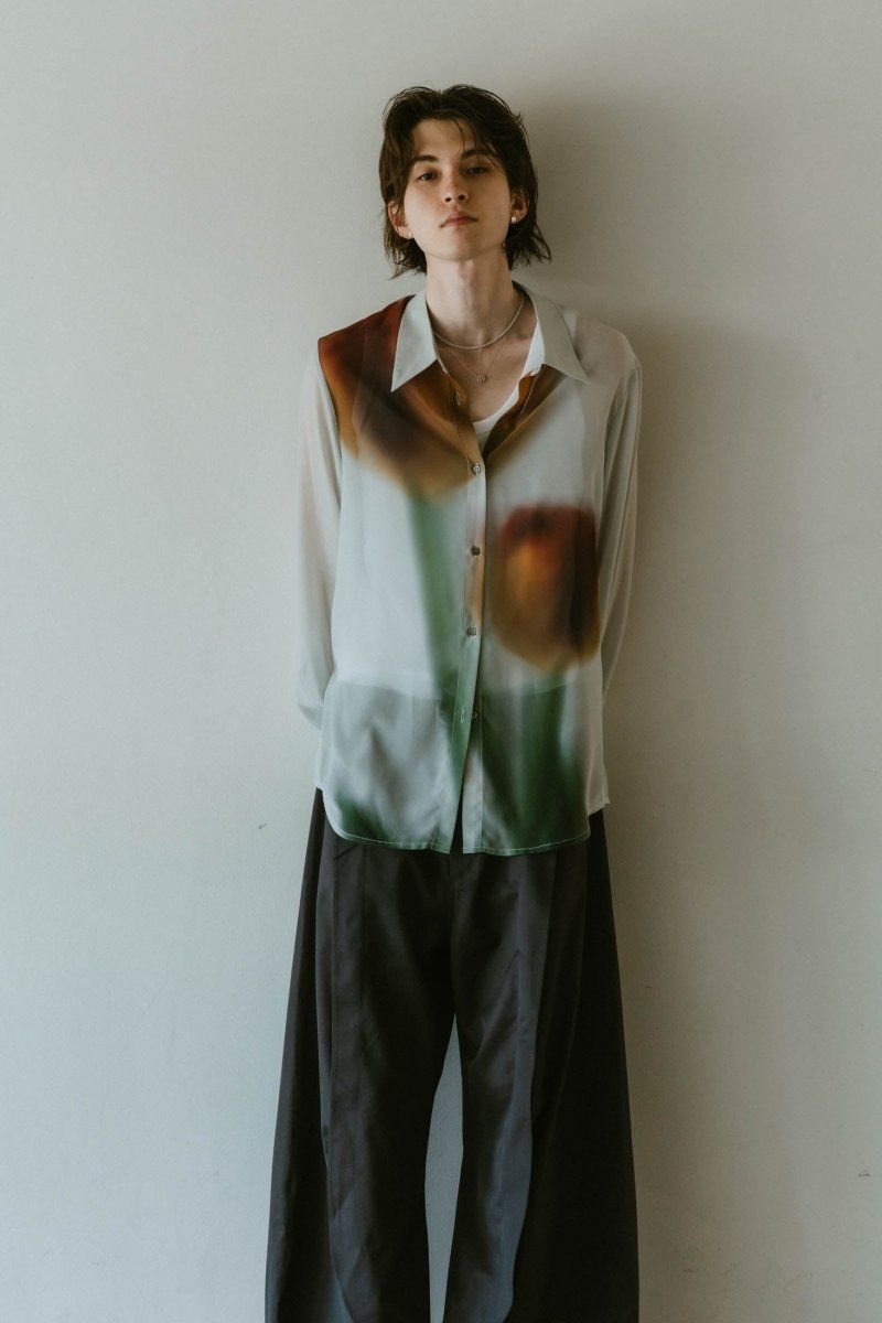 Knuth Marf - flower print sheer shirt / フラワープリントシアー